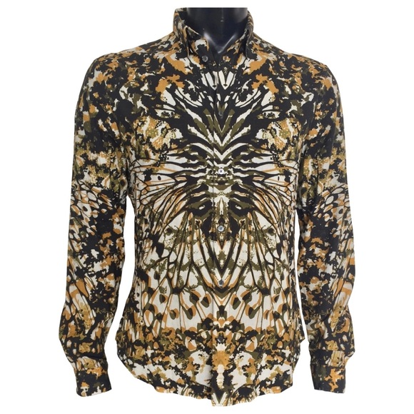 Alexander McQueen Stylish Black and Gold Patterned Shirt Sz IT50 - Picture 2 of 8